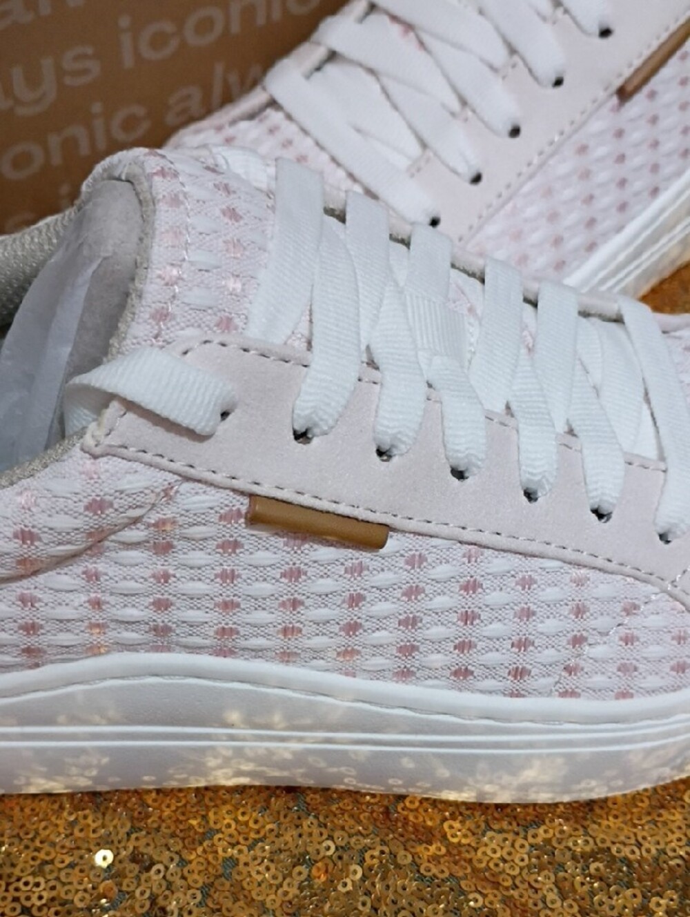 Dr. Scholl's Women's Light Pink Knit Lace-Up Sneakers - Picture 3 of 8
